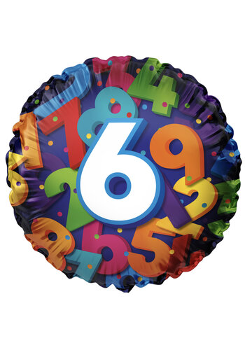 Folieballon 6 Colorful Numbers 