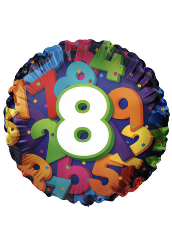 Folieballon 8 Colorful Numbers 