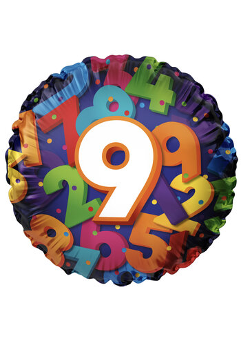 Folieballon 9 Colorful Numbers 