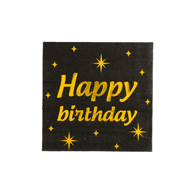 Classy Party Servetten Happy Birthday - 16 st - 33cm