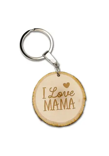 Sleutelhanger Boomschijf - I love Mama 