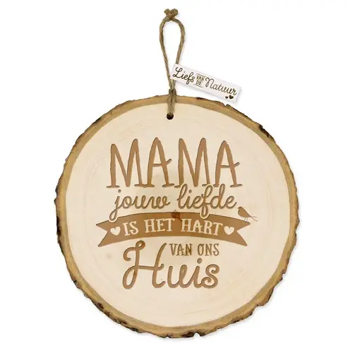 Decoratie Boomschijf - Mama 