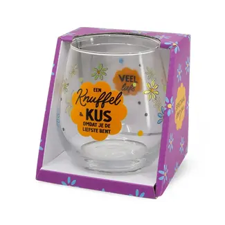 Miko Glas Proost - Een Knuffel & Kus omdat je de liefste bent