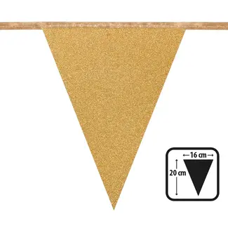 Boland Sparkling Gold Glitter Vlaggenlijn - 6 meter - 16X20CM