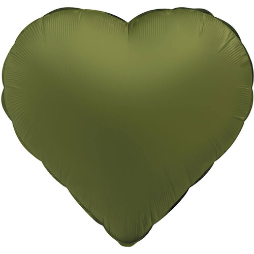 Folieballon Hart Olive Green 