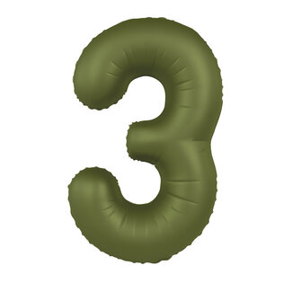 Folat Folieballon 3 Olive Green - 86cm