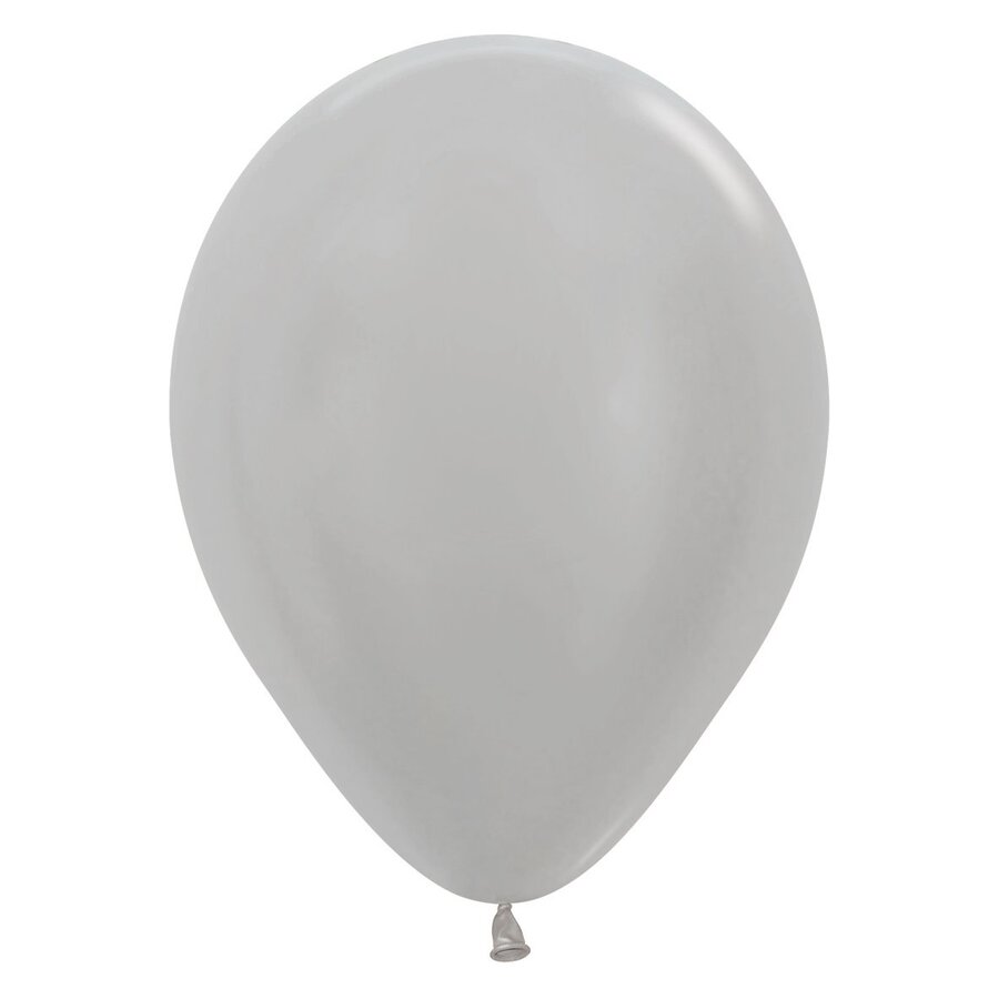 Helium Ballon Zilver Metallic (28cm)-1