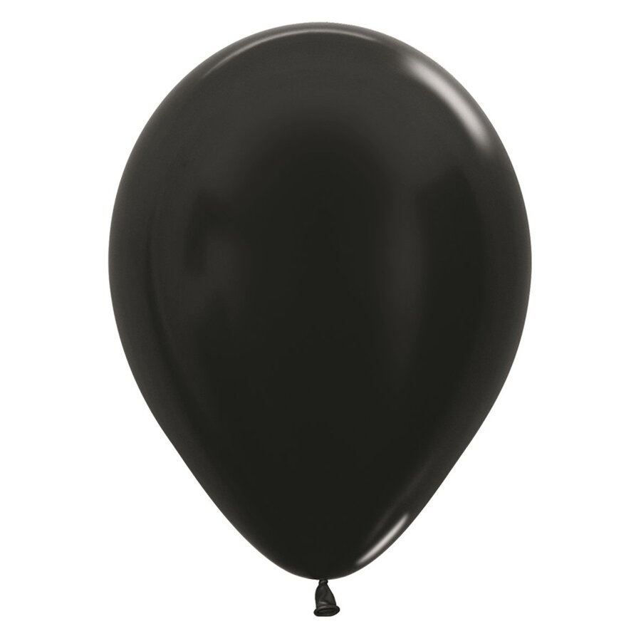 Helium Ballon Zwart Metallic (28cm)-1