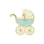PartyDeco Servetten - Baby stroller - Blue - 14x15 cm