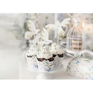 PartyDeco Cupcake Toppers Dove