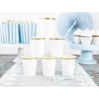PartyDeco Bekertjes White & Gold