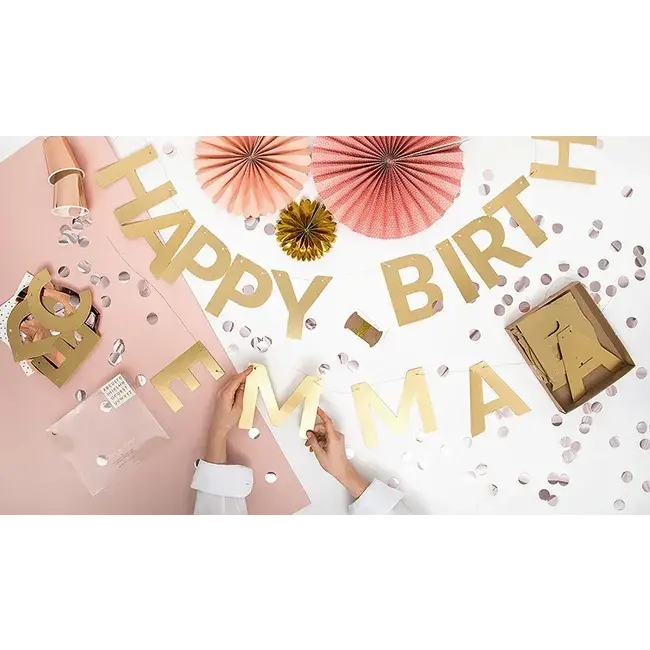 Banner Goud - Alfabet - 14cm - 63st