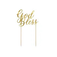 thumb-Cake Topper God Bless - Gold - 27.5cm-2