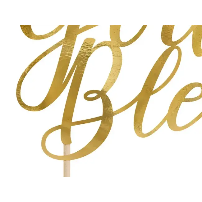 Cake Topper God Bless - Gold - 27.5cm