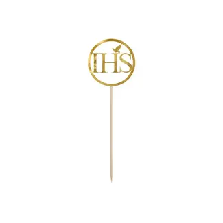 PartyDeco Cake Topper IHS - Gold - 22cm