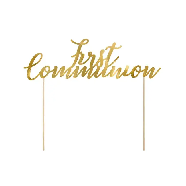 Cake Topper First Communion - Gold - 22cm
