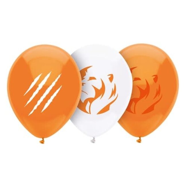 Ballonnen Oranje Leeuw - Ø30cm - 8st