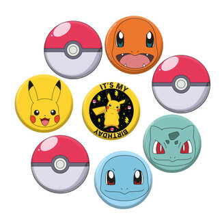 Amscan Pokémon Badges - 8st - 6cm