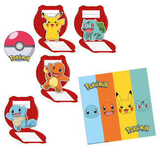 Pokémon Pokémon Uitnodigingen - 8st - 11,5x11,5cm