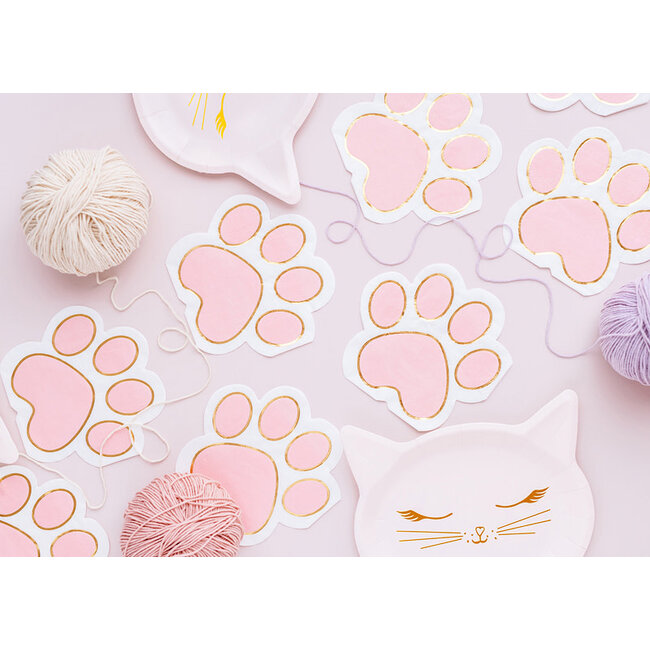 Servetten Sweet Pink Cat Paws - 15,5x14,5cm