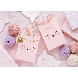 PartyDeco Cadeau Tasje Sweet Pink Cat