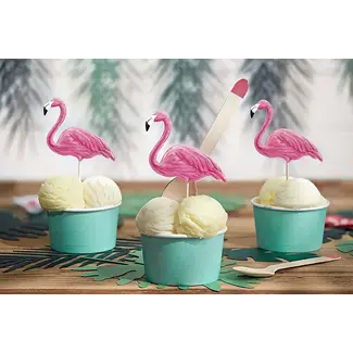 PartyDeco Toppers Aloha - Flamingo's - 6st - 15-23,5cm