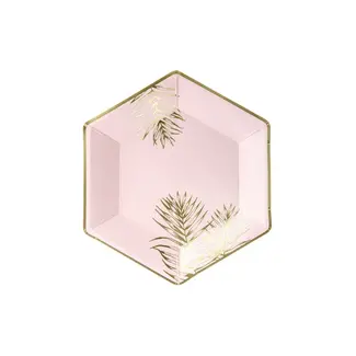 PartyDeco Bordjes Leaves - Light Pink - 23cm
