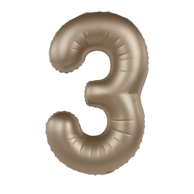 Folieballon 3 Chrome Goud