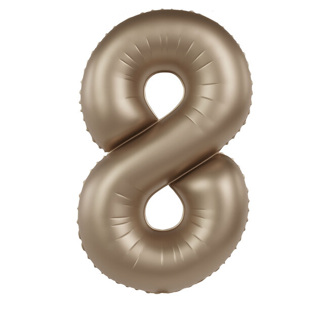 Folieballon 8 Chrome Goud