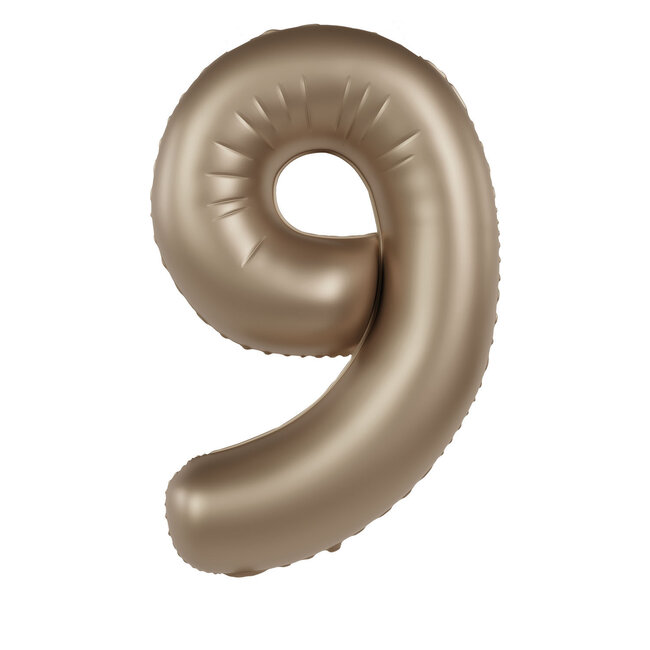Folieballon 9 Chrome Goud