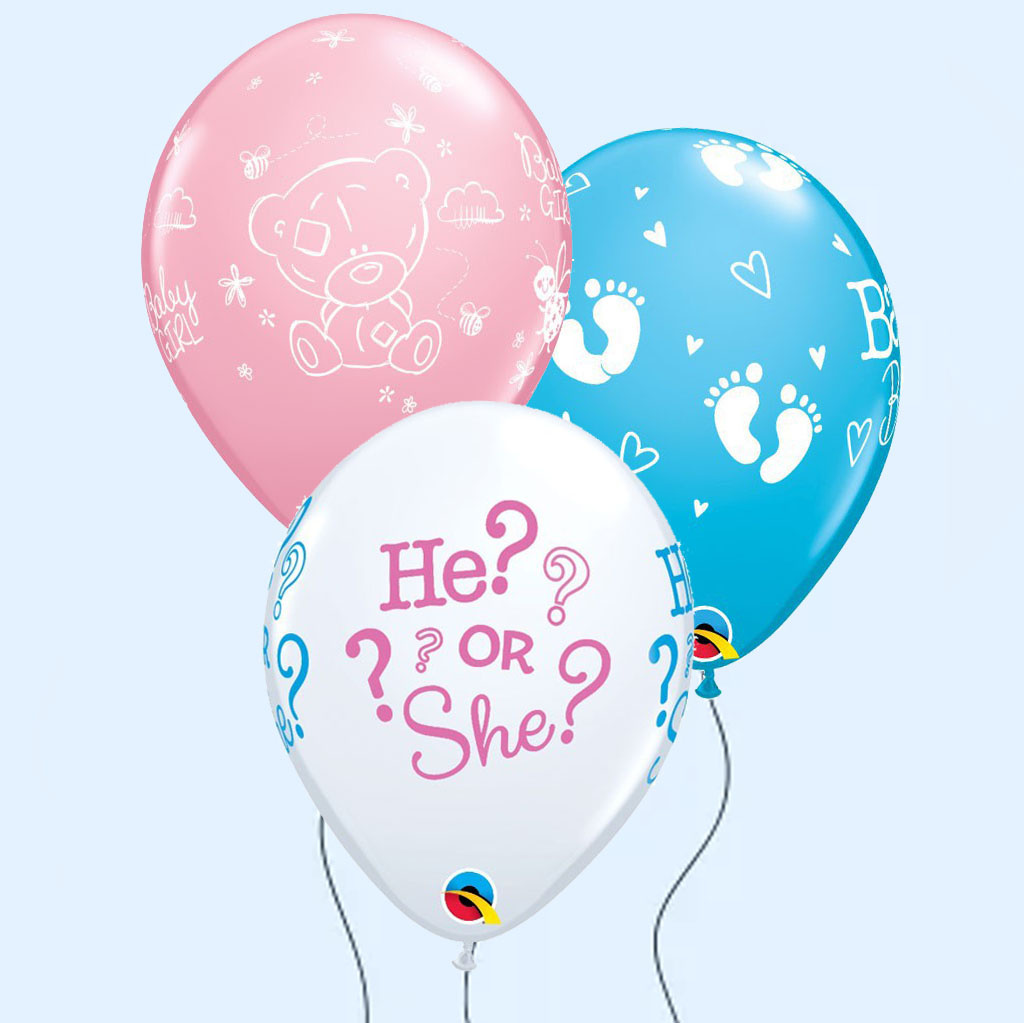Helium gevulde geboorte ballonnen bestellen