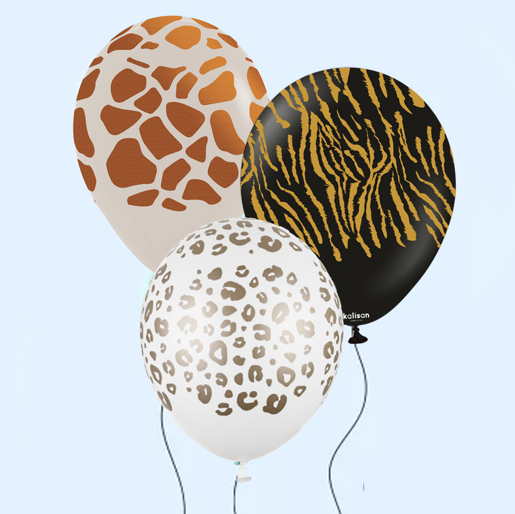Helium gevulde ballonnen bestellen met dieren prints