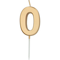 Kaars Cijfer 0 Goud