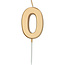 Folat Kaars Cijfer 0 Goud