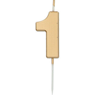 Folat Kaars Cijfer 1 Goud