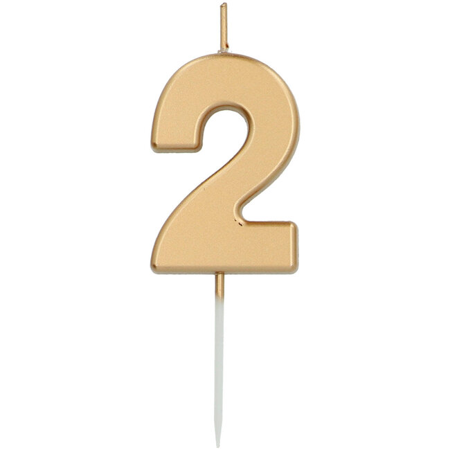 Kaars Cijfer 2 Goud