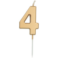 Kaars Cijfer 4 Goud