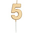 Folat Kaars Cijfer 5 Goud