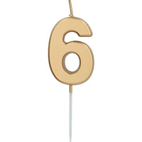 Kaars Cijfer 6 Goud