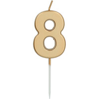 Kaars Cijfer 8 Goud
