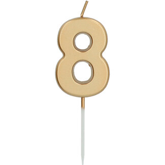 Folat Kaars Cijfer 8 Goud