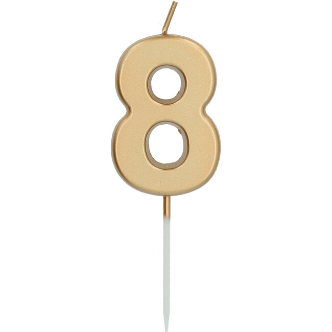 Kaars Cijfer 8 Goud