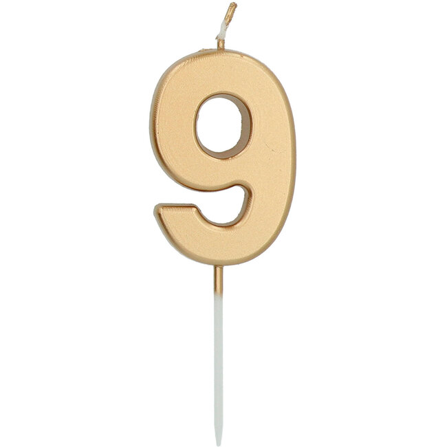 Kaars Cijfer 9 Goud