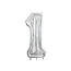 Nummer Frame 1 - voor Latex Ballonnen - 126 cm - Zilver