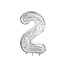 Nummer Frame 2 - voor Latex Ballonnen - 126 cm - Zilver