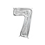 Nummer Frame 7 - voor Latex Ballonnen - 126 cm - Zilver