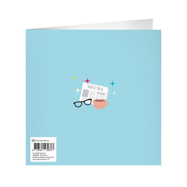 XL Greeting Card - Pensioen - 23x23cm