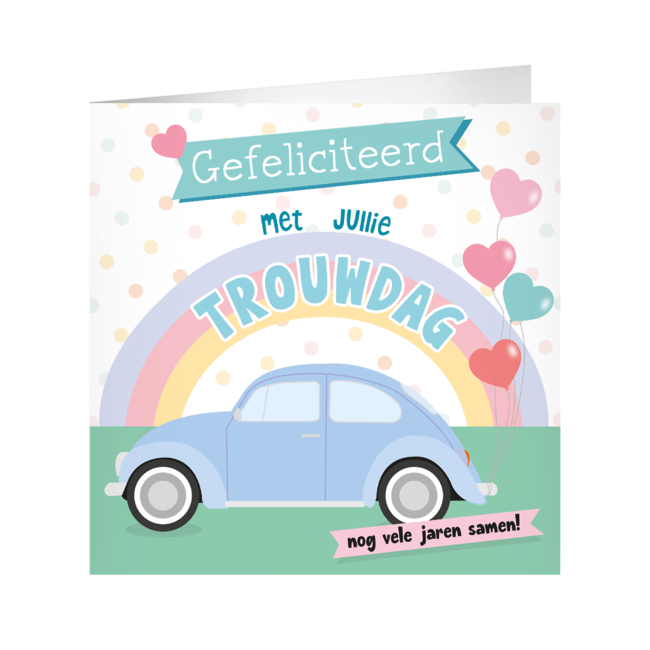 XL Greeting Card - Trouwdag - 23x23cm