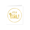 Gold white card - It's a girl