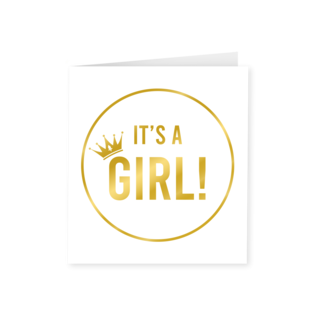 Paperdreams Gold white card - It's a girl